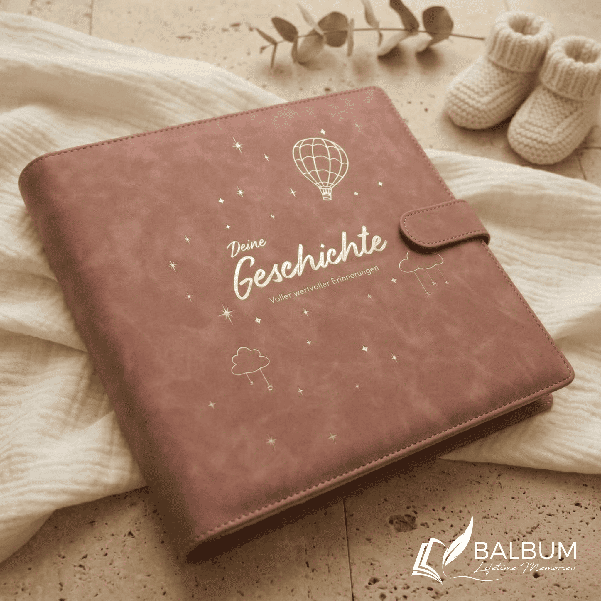 Ringbinder Altrosa – Veganes Softleder inkl. Geschenkbox