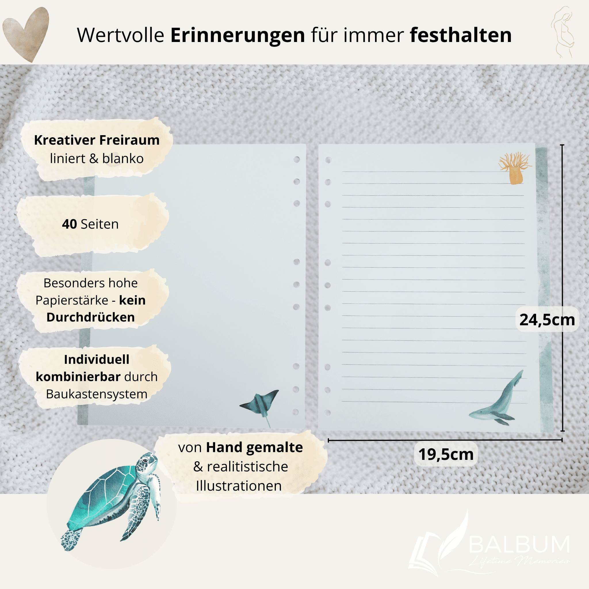 Kreativseiten – Freiraum für Erinnerungen (Meer)