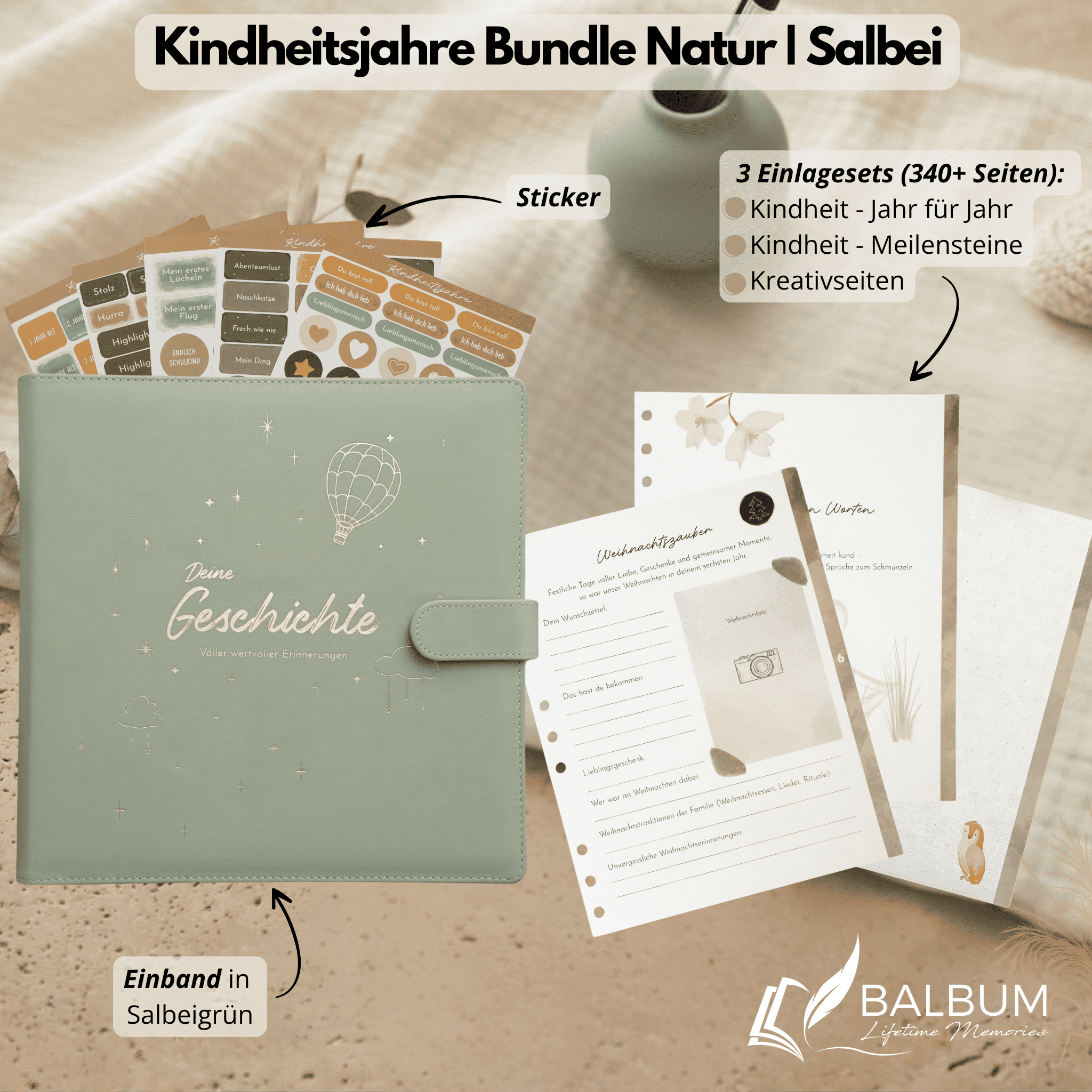 Kindheitsjahre Bundle – Natur | Einband Salbeigrün