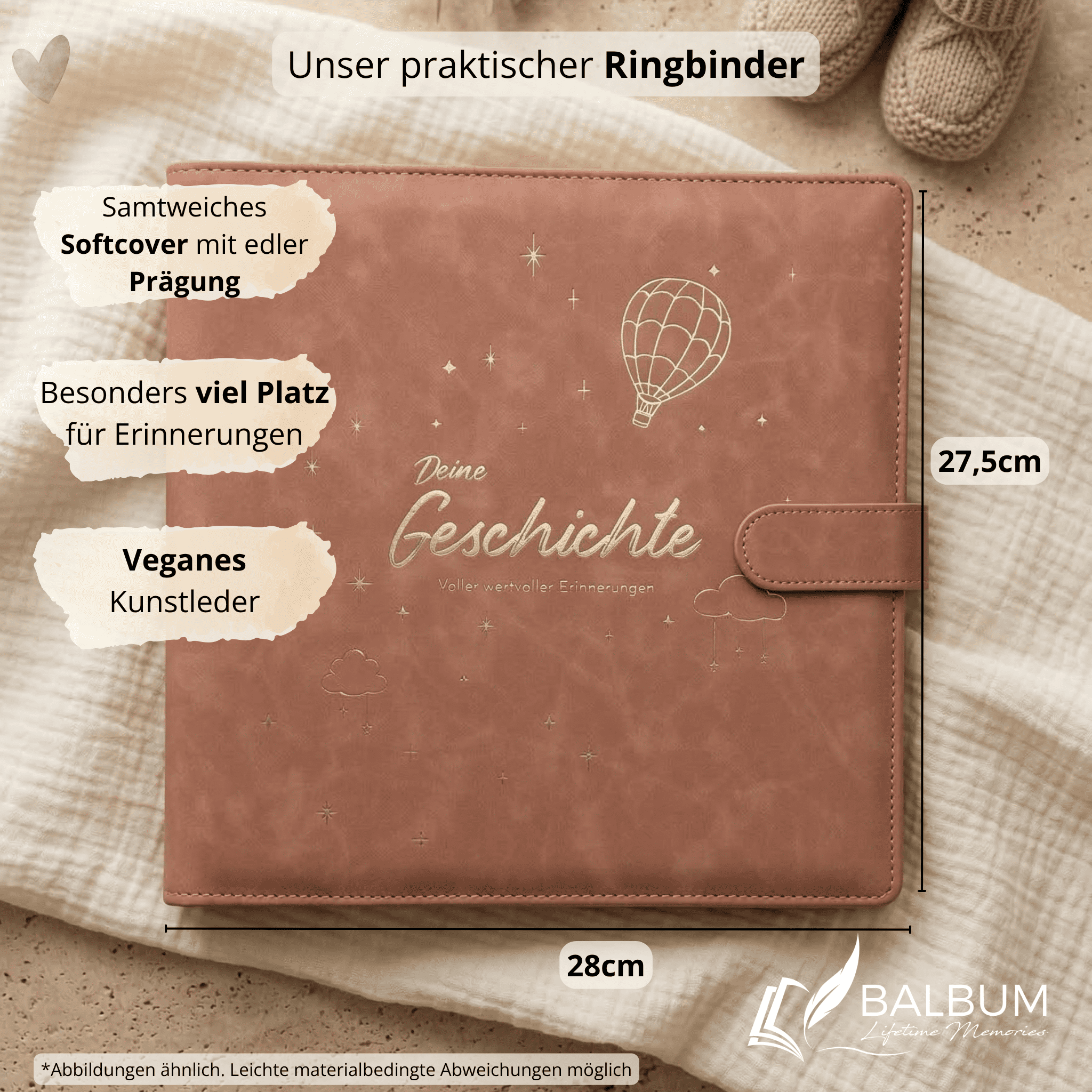 Babyalbum Bundle – Schwangerschaft & erstes Jahr – Wald | Einband Altrosa