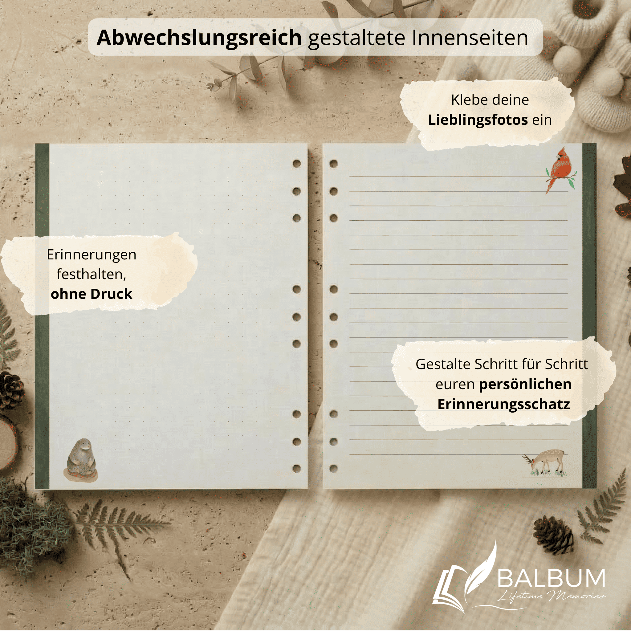 Kreativseiten – Freiraum für Erinnerungen (Wald)