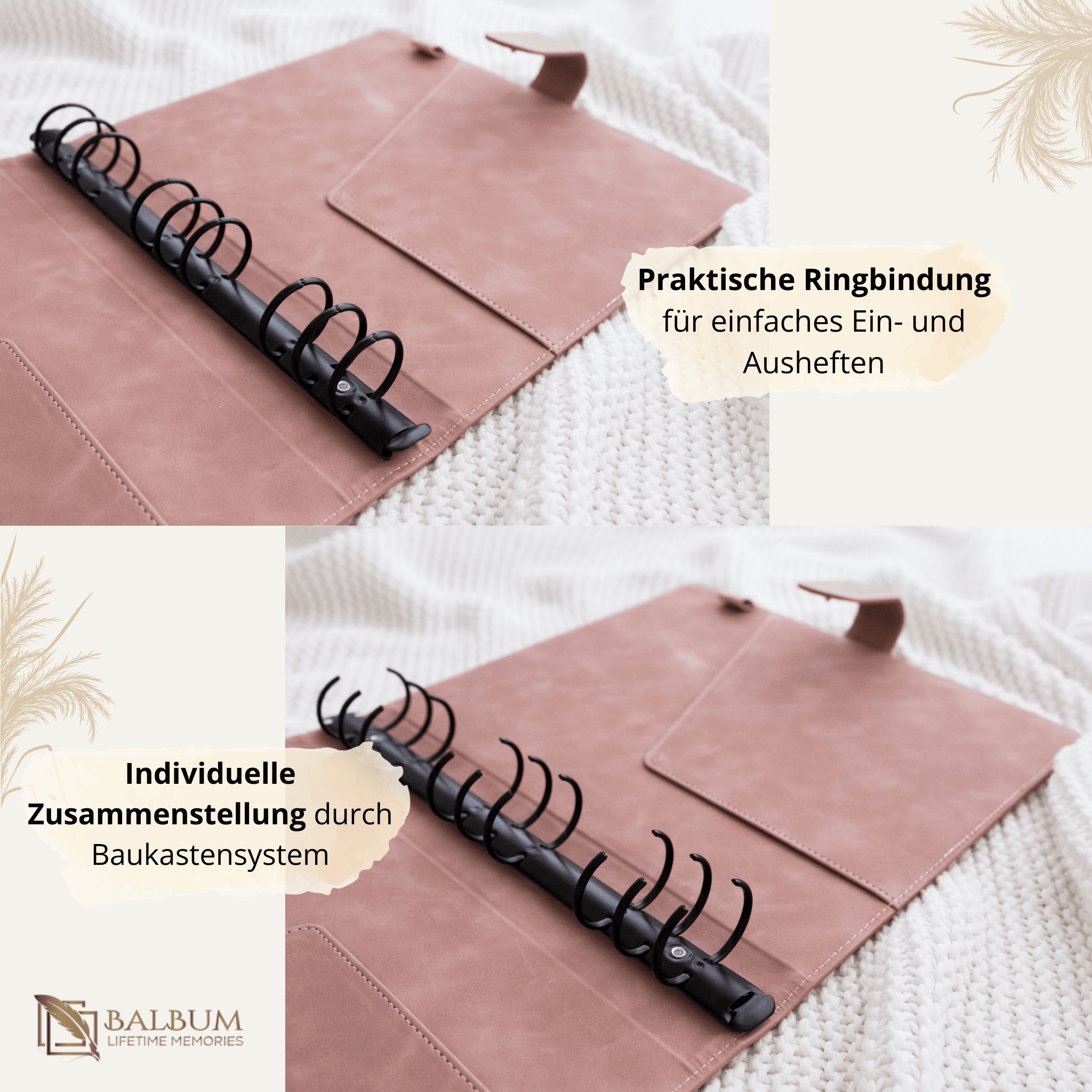 Ringbinder (Altrosa) inkl. Geschenkbox