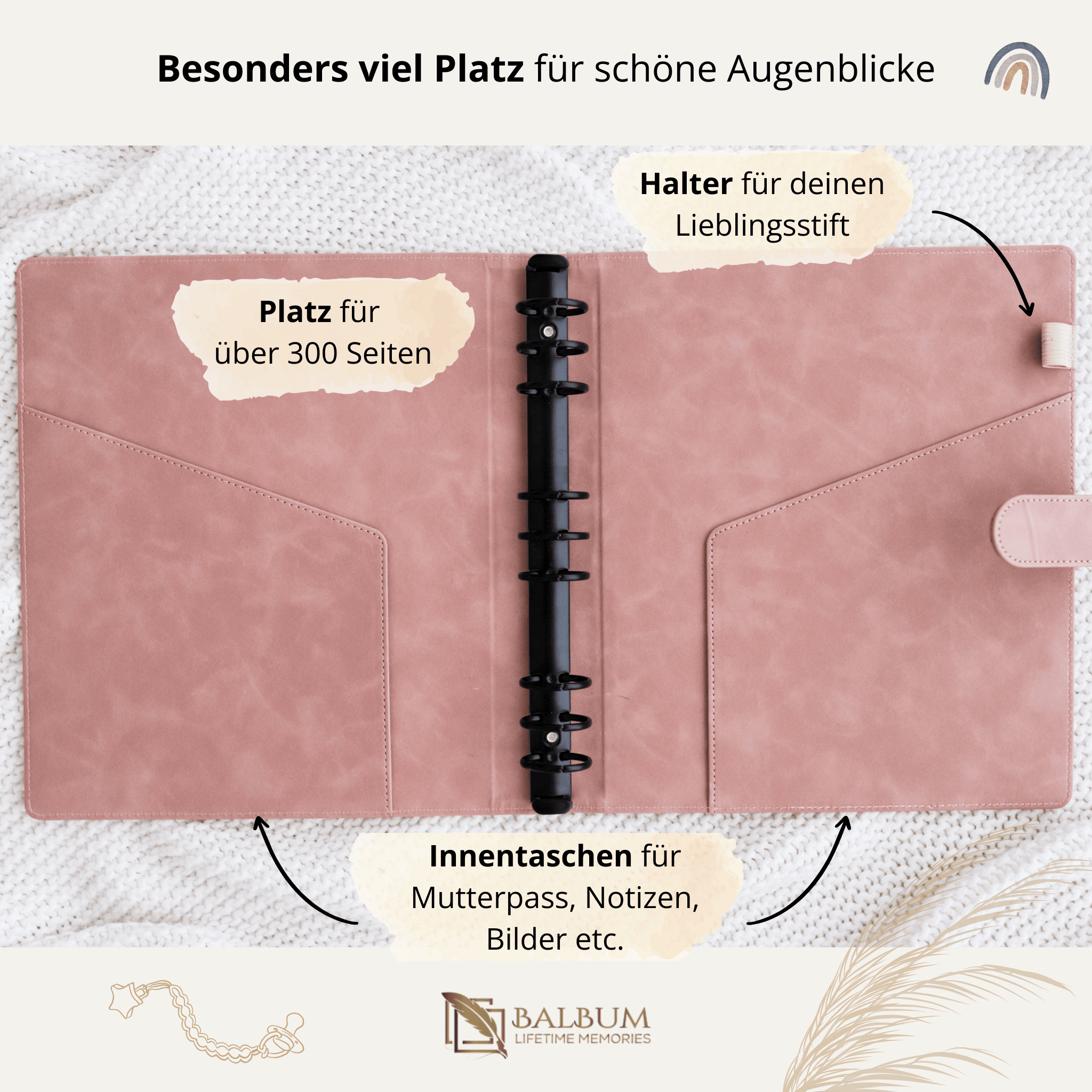 Ringbinder (Altrosa) inkl. Geschenkbox