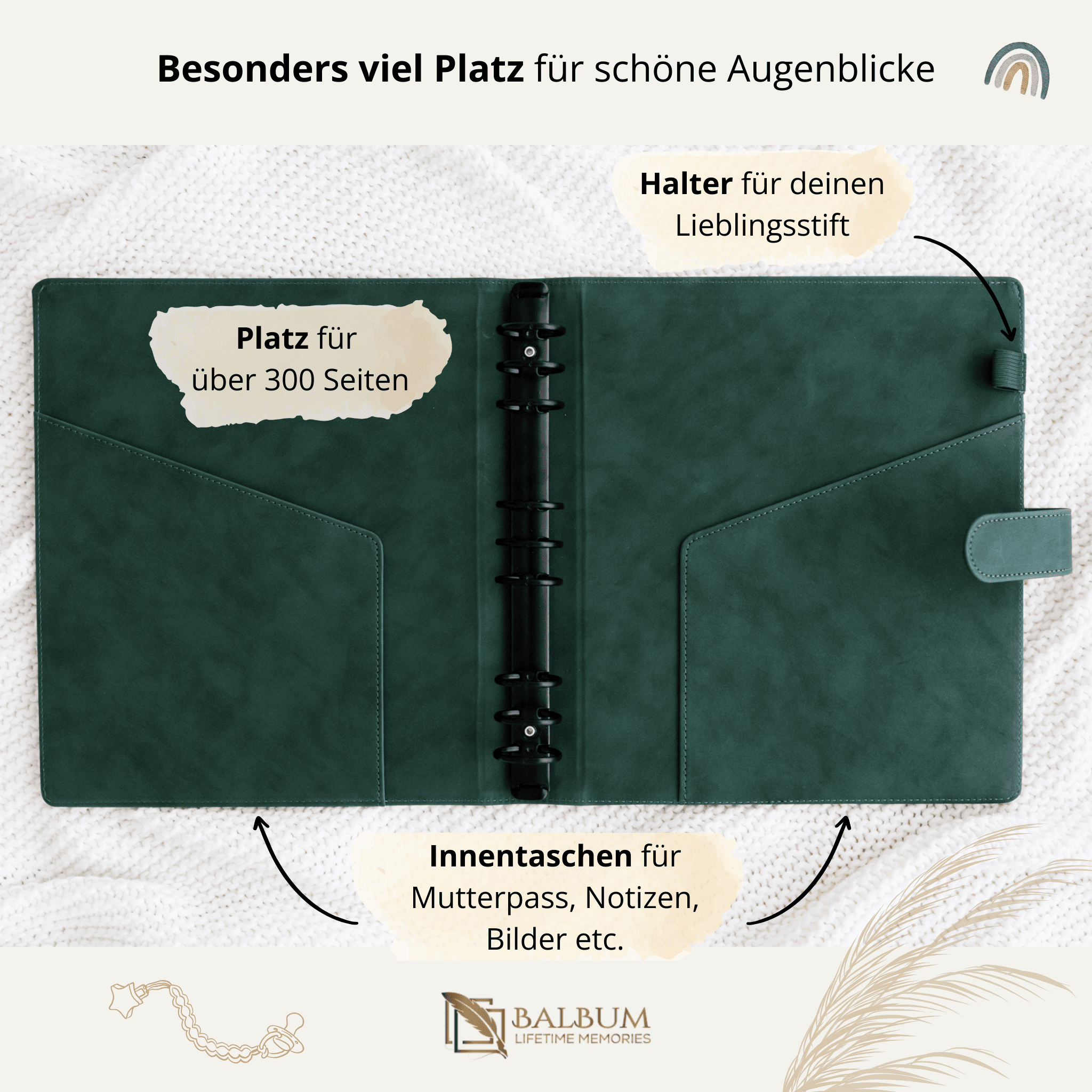 Ringbinder (Dunkelgrün) inkl. Geschenkbox