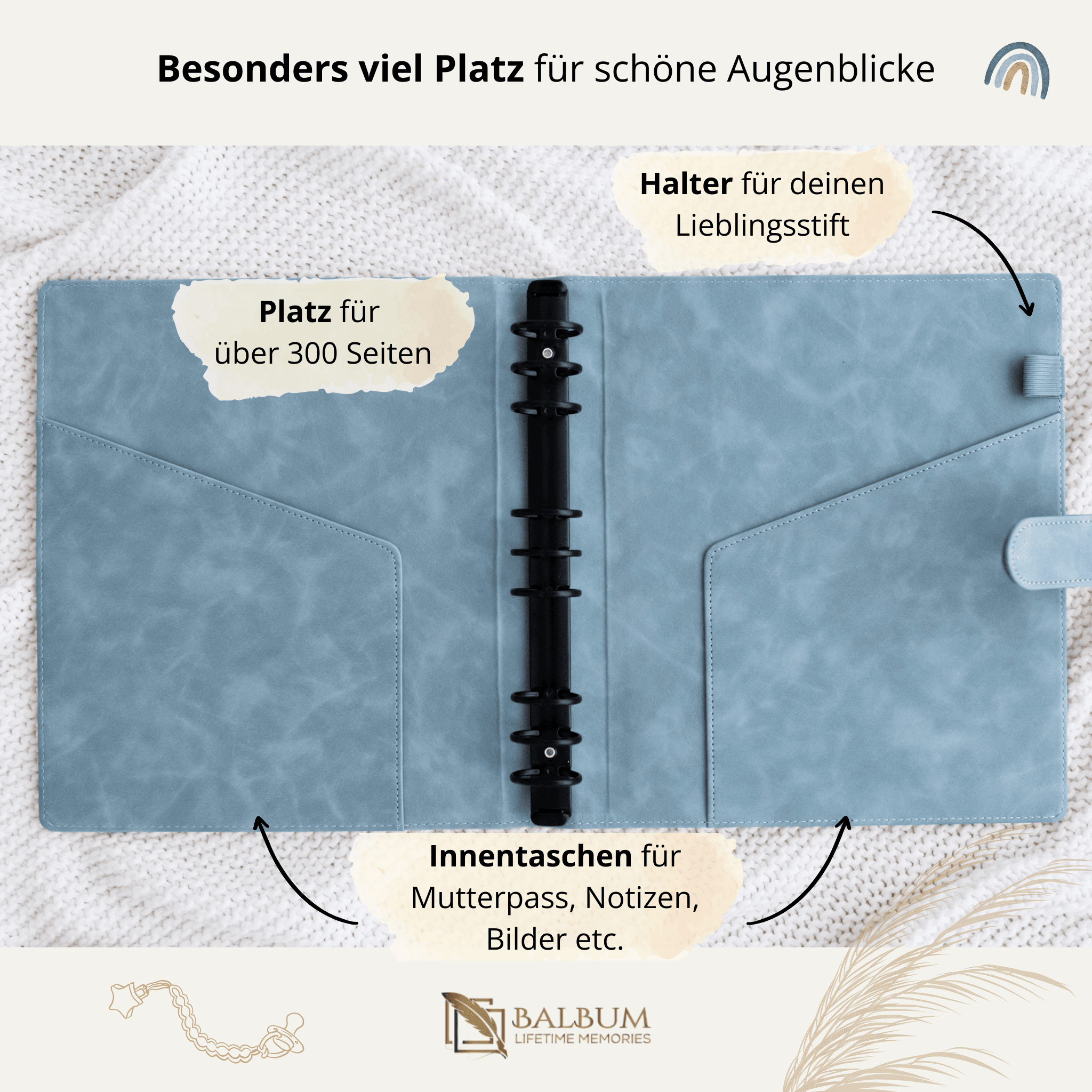 Ringbinder (Hellblau) inkl. Geschenkbox