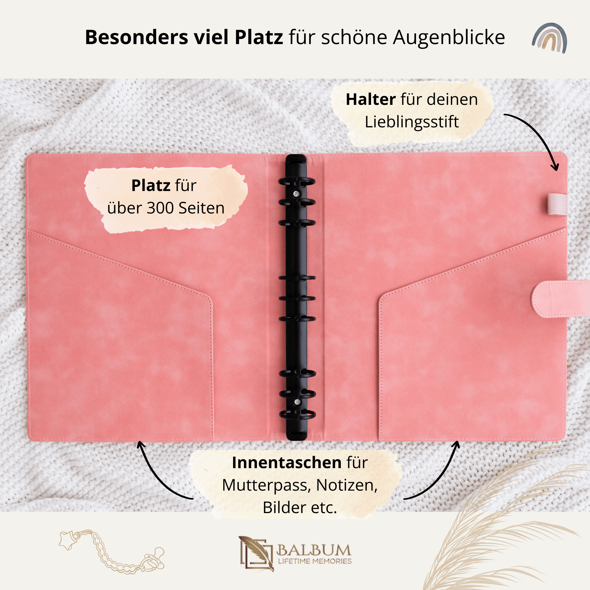 Ringbinder (Koralle) inkl. Geschenkbox