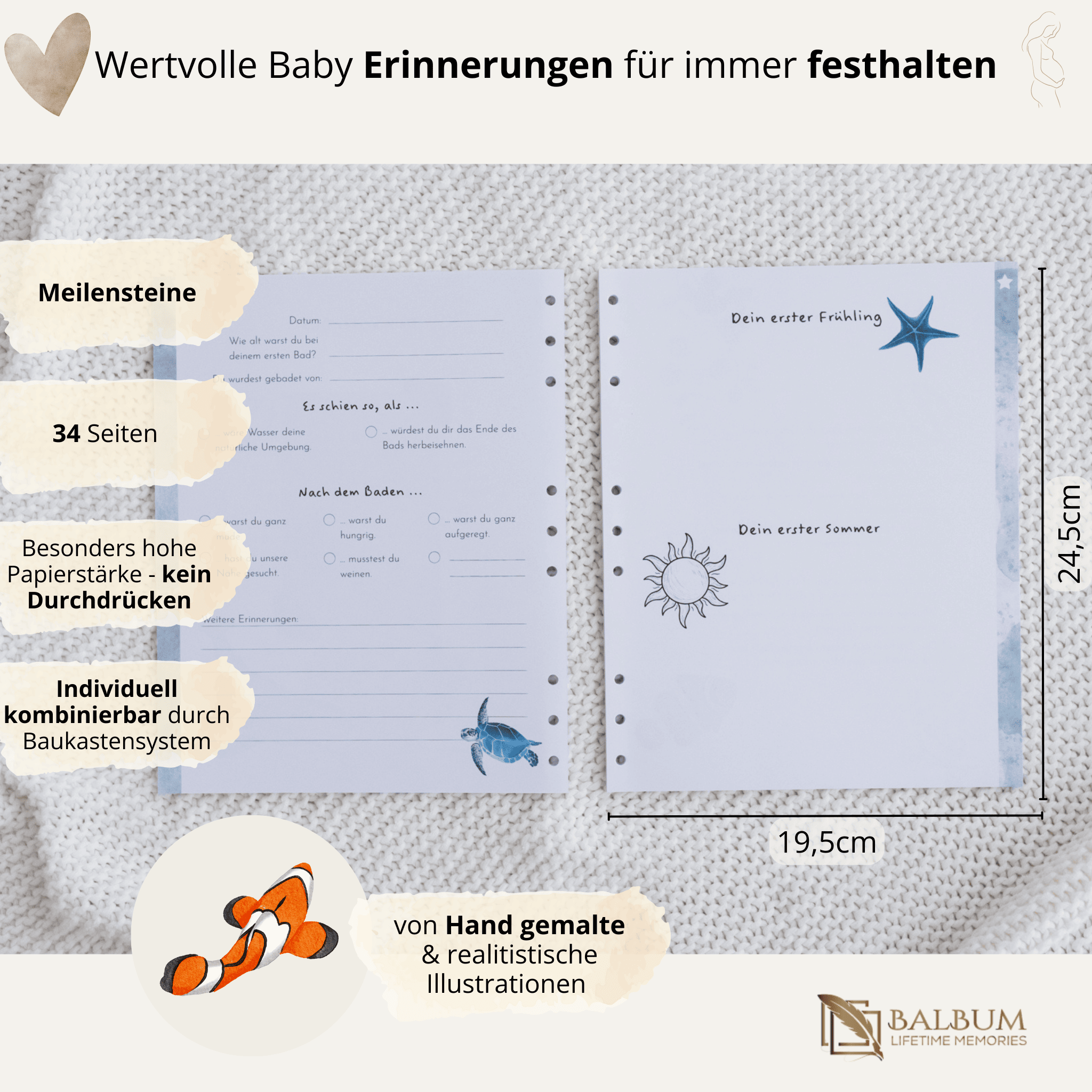 Meilensteine mit 34 Seiten (Meer)