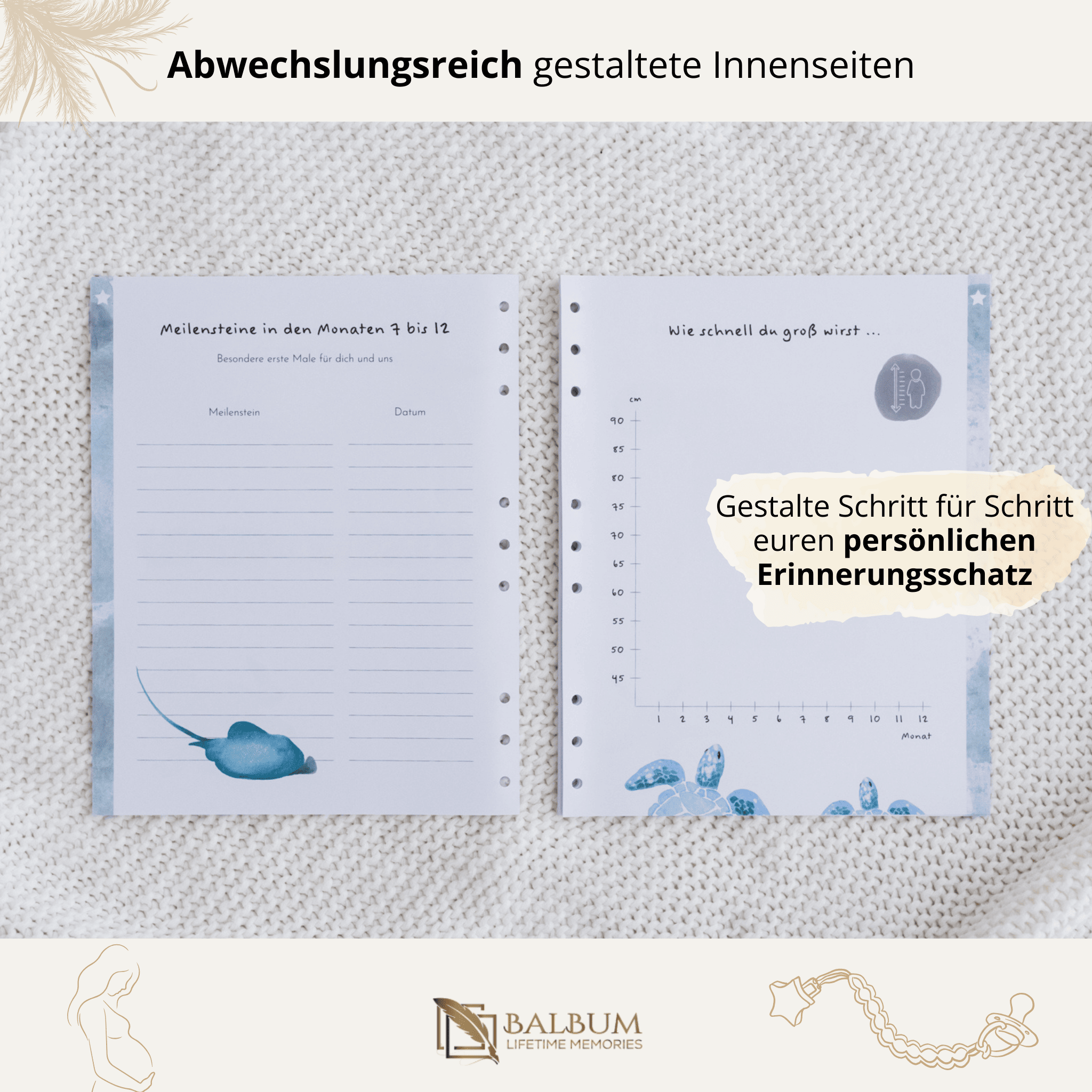 Meilensteine mit 34 Seiten (Meer)