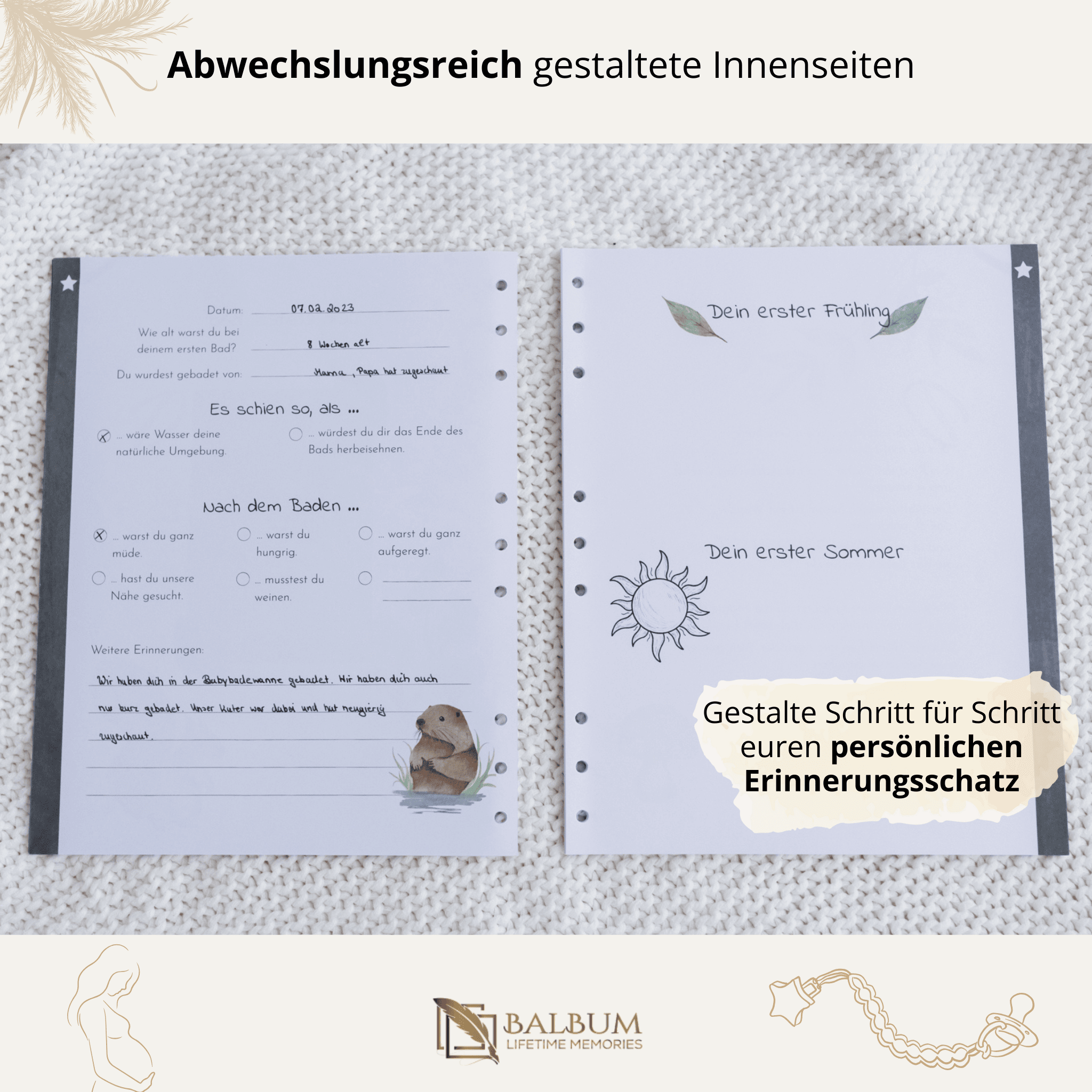 Meilensteine mit 34 Seiten (Wald)