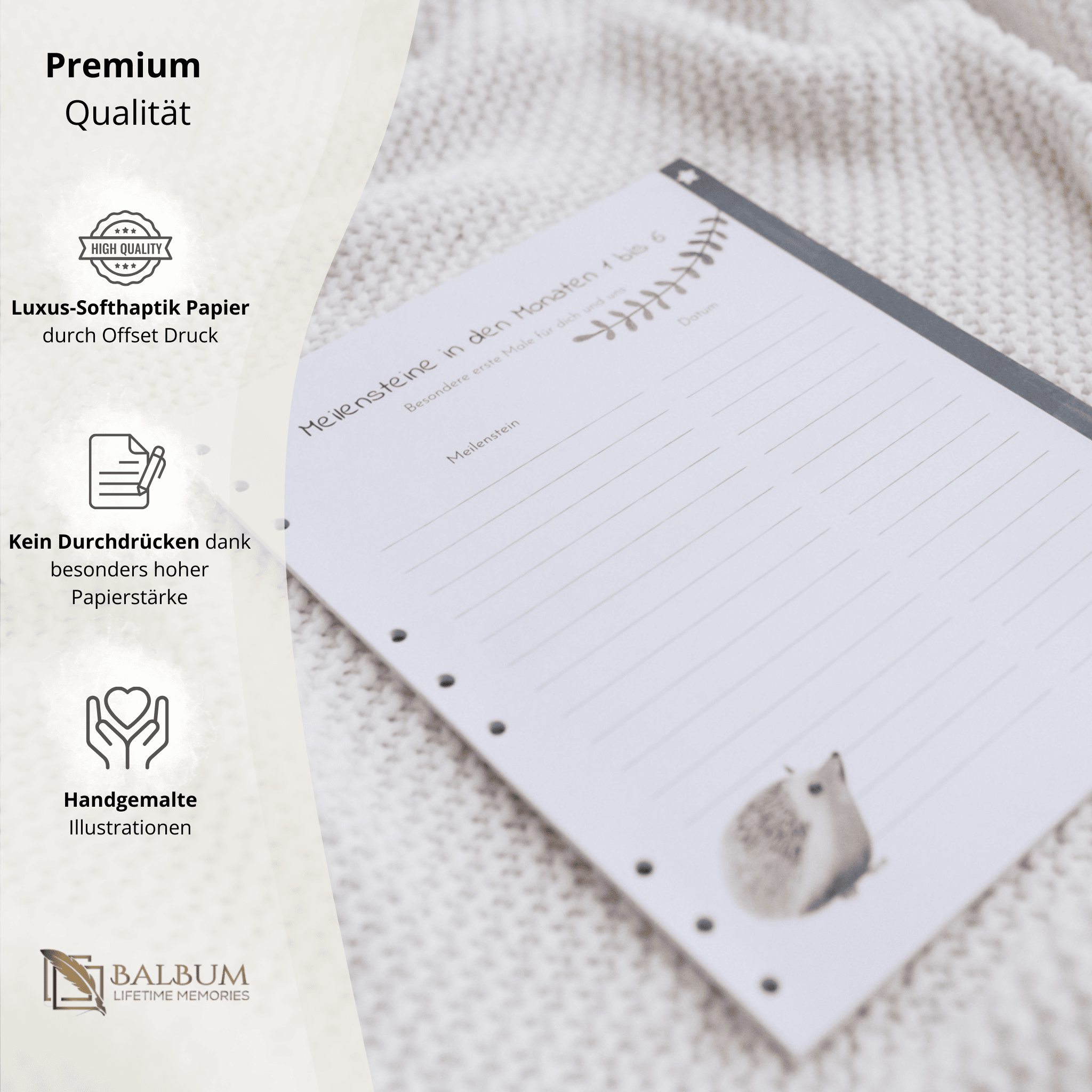 Meilensteine mit 34 Seiten (Wald)