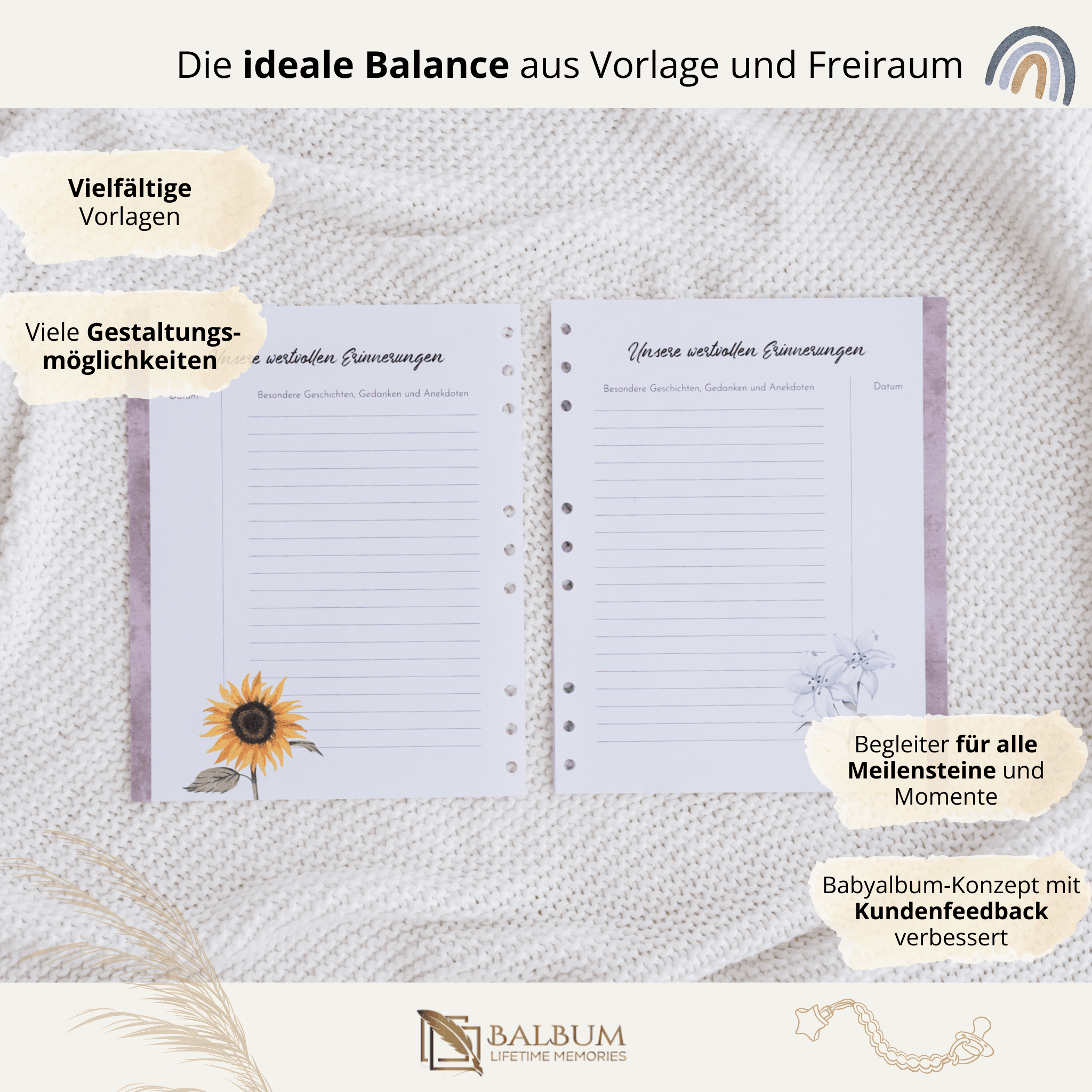 Notizen und Bilder mit 22 Seiten (Blumen)