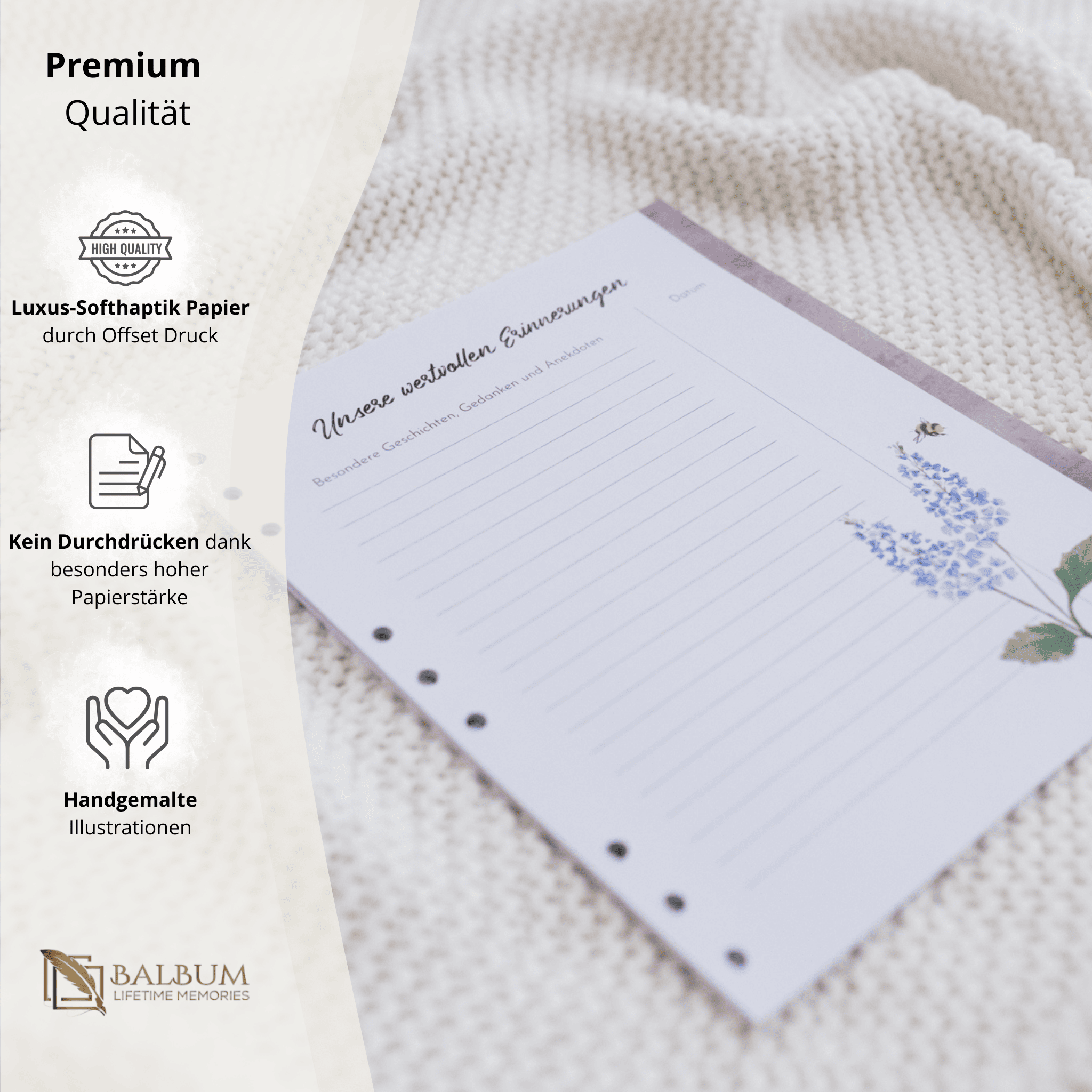 Notizen und Bilder mit 22 Seiten (Blumen)