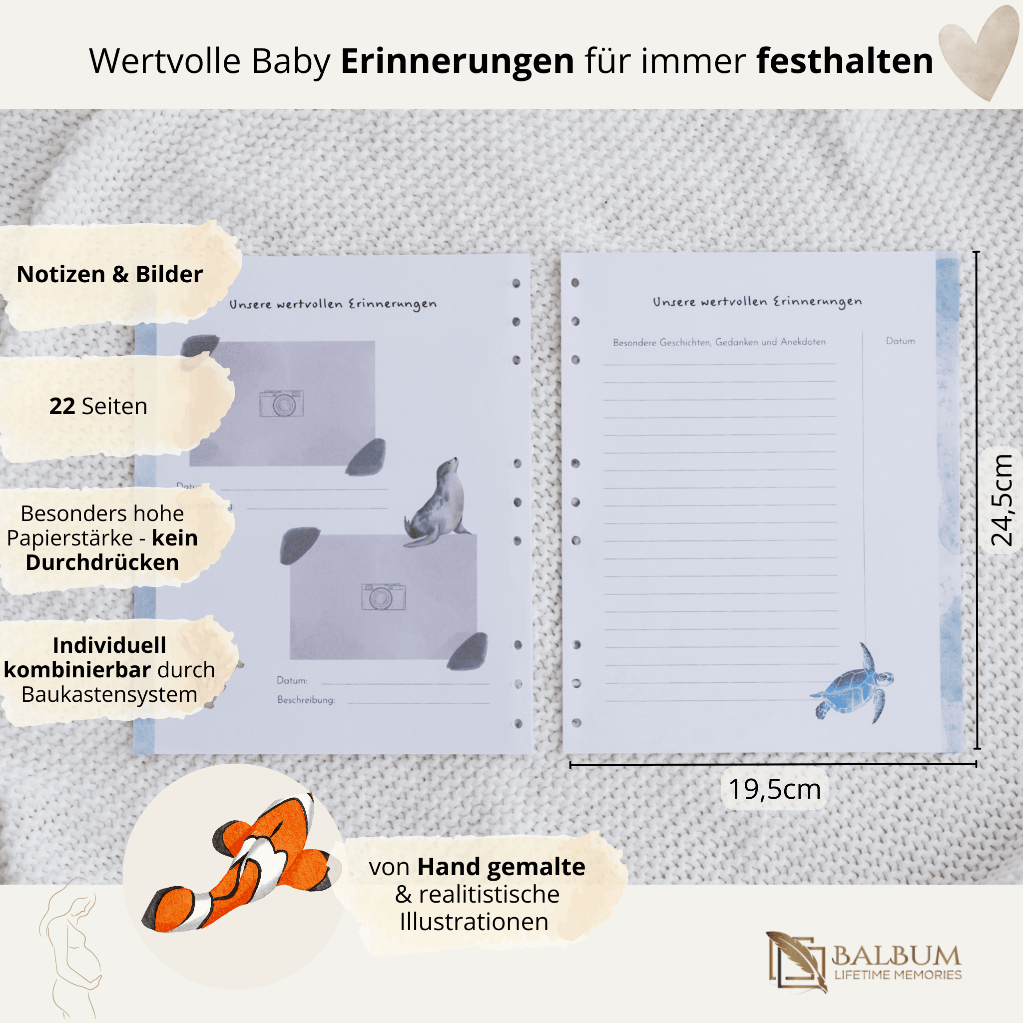 Notizen und Bilder mit 22 Seiten (Meer)