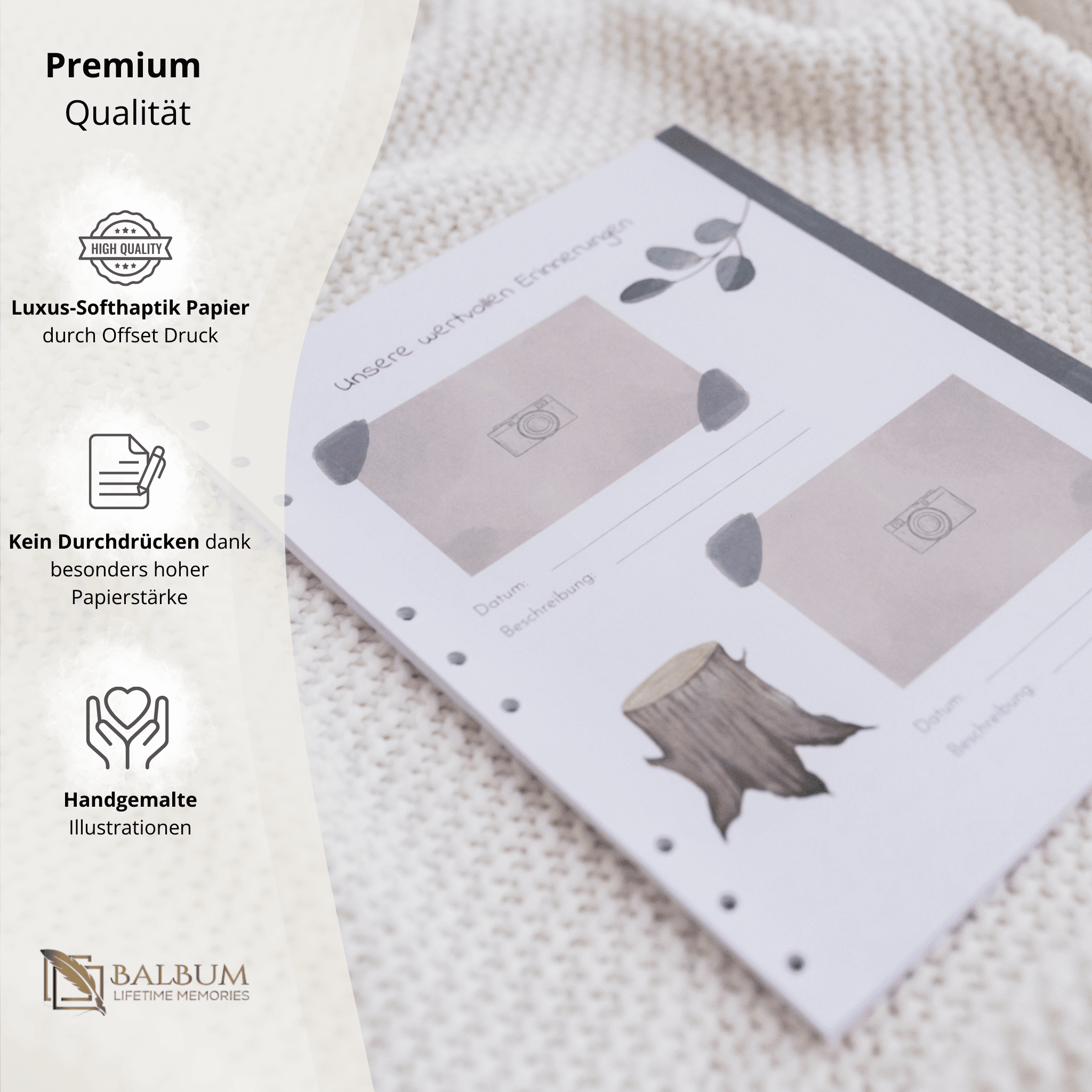 Notizen und Bilder mit 22 Seiten (Wald)