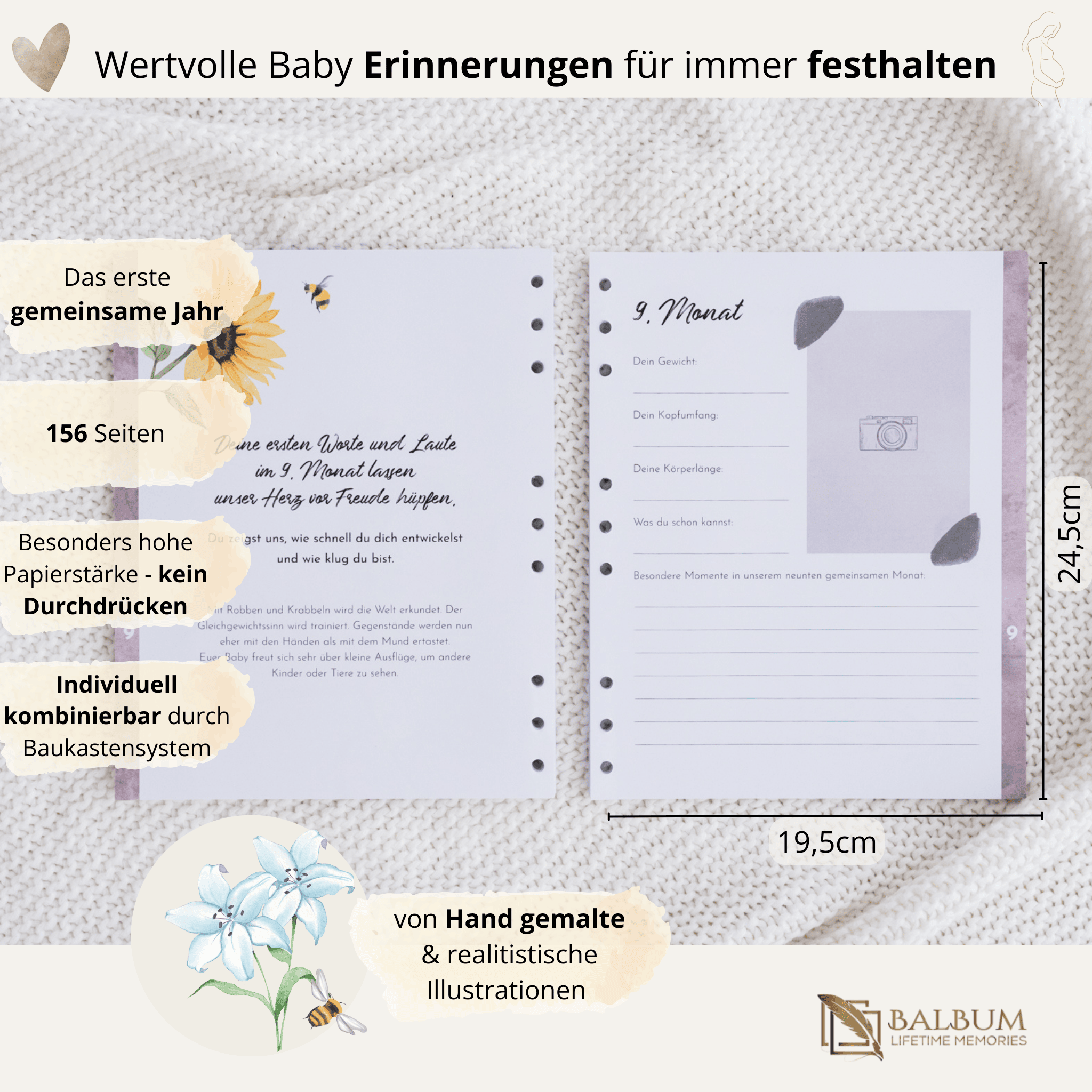 Basis: Unser erstes gemeinsames Jahr mit 156 Seiten (Blumen)
