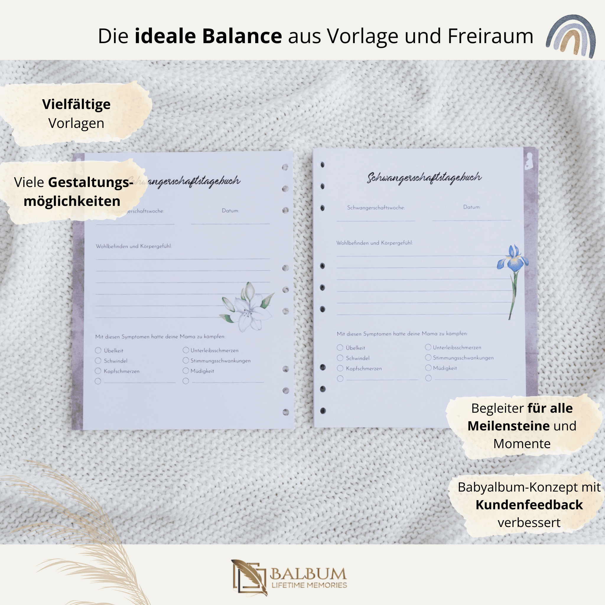 Schwangerschaft mit 82 Seiten (Blumen)