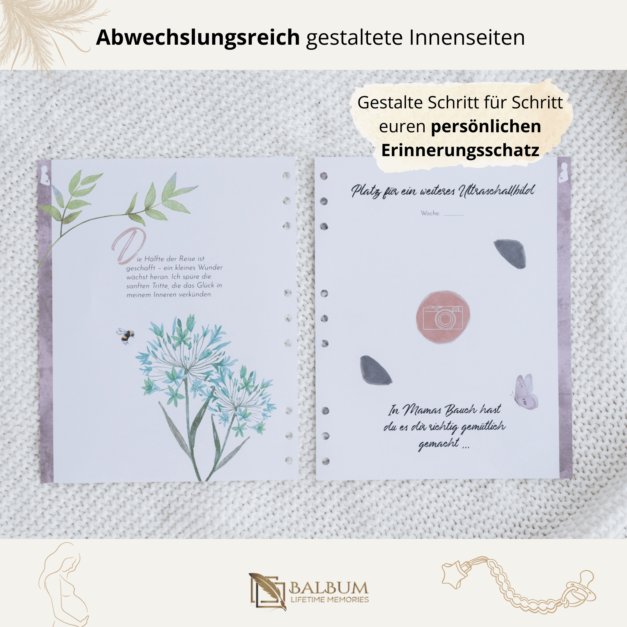 Schwangerschaft mit 82 Seiten (Blumen)