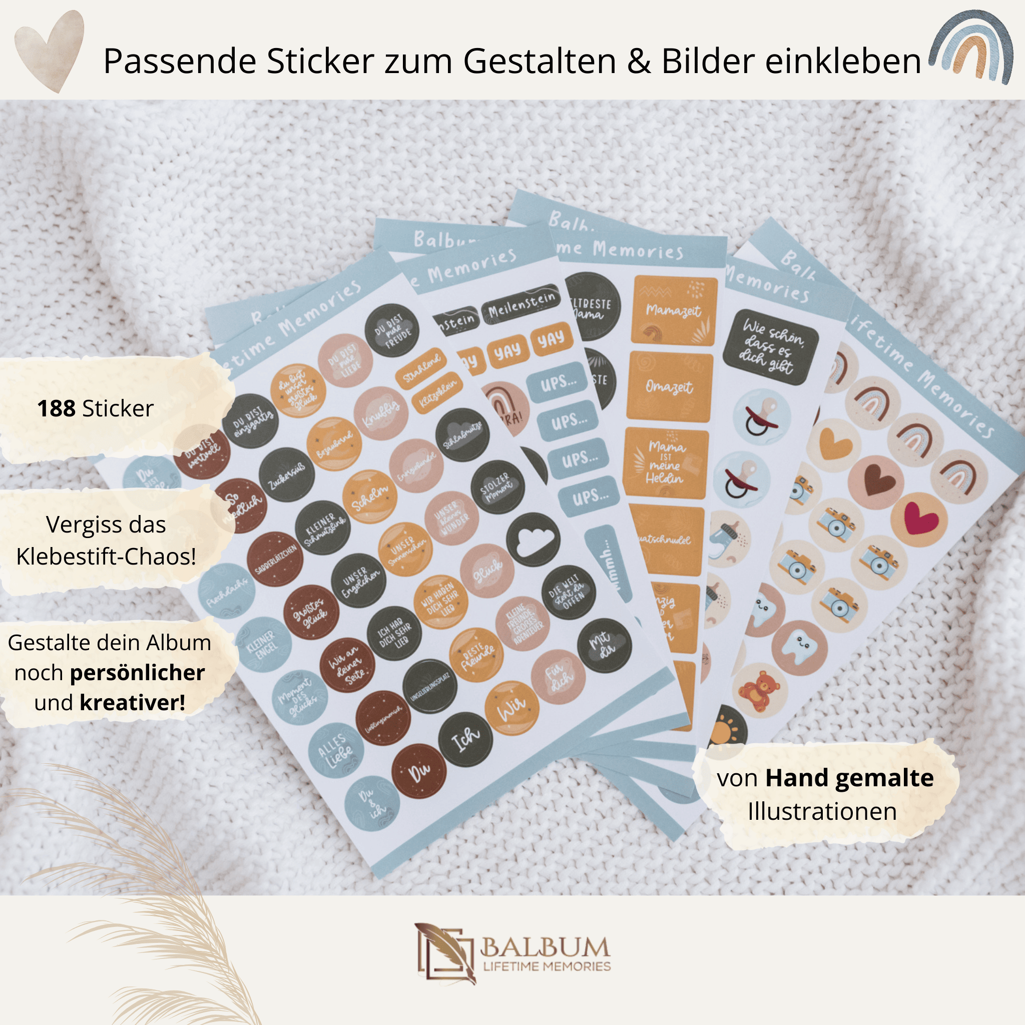 Sticker-Set Babybuch (188 Stück)