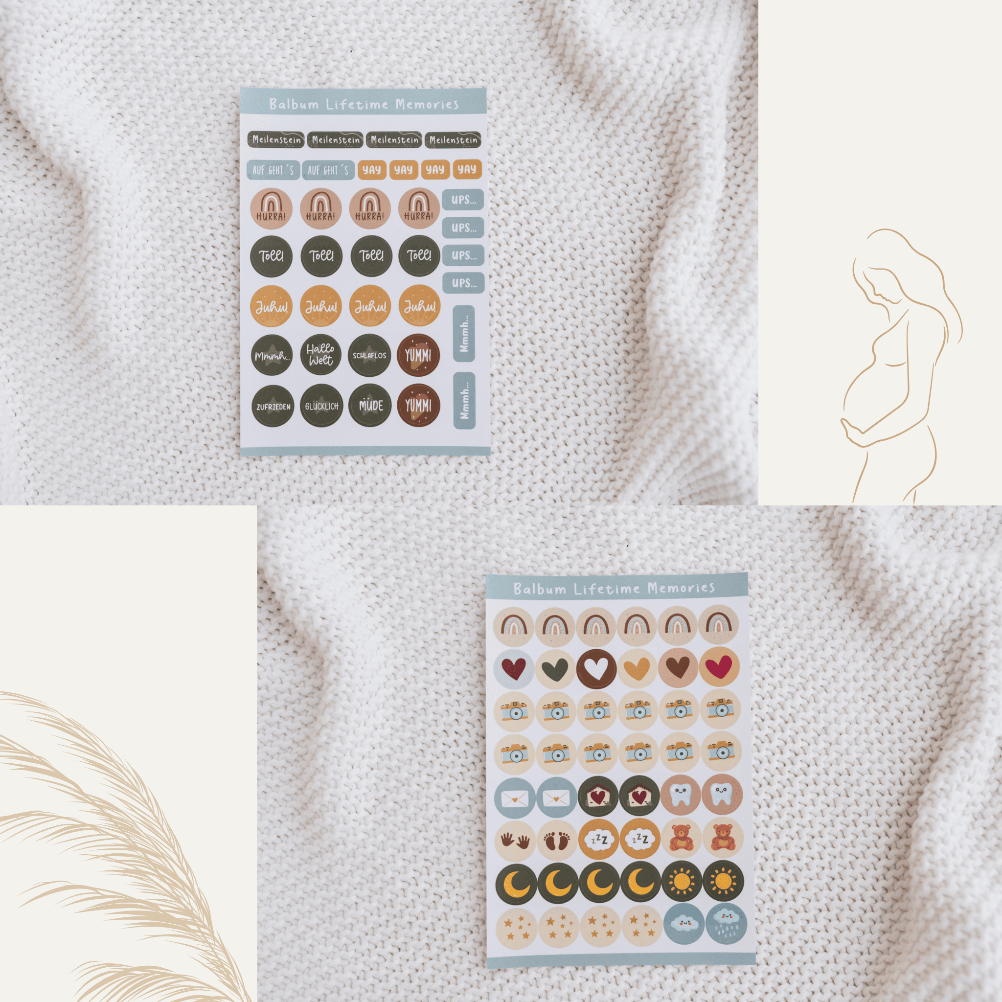 Sticker-Set Babybuch (188 Stück)