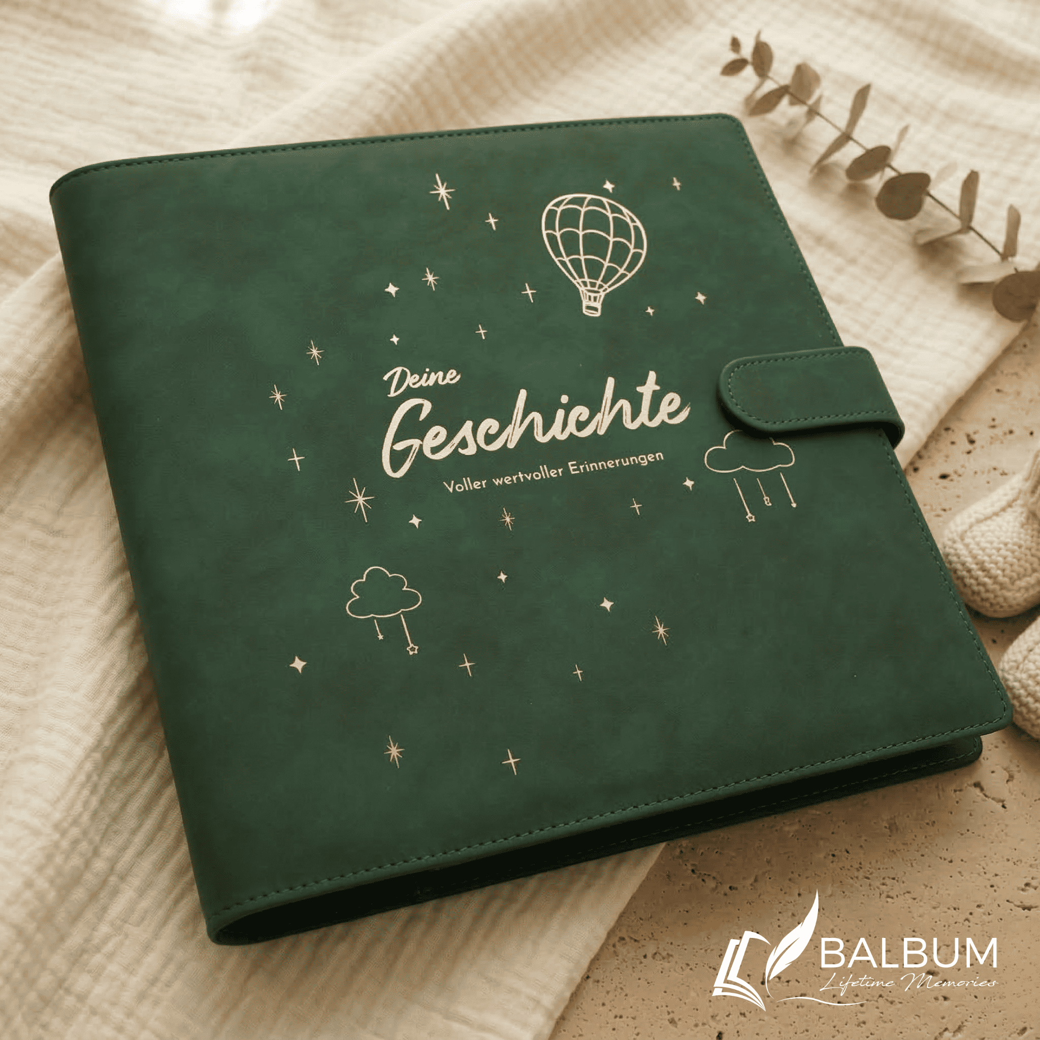 Ringbinder Dunkelgrün – Veganes Softleder inkl. Geschenkbox