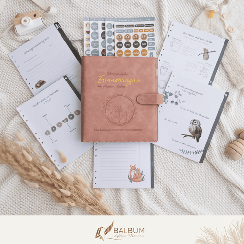Babyalbum Bundle – Schwangerschaft & erstes Jahr – Wald | Einband Altrosa