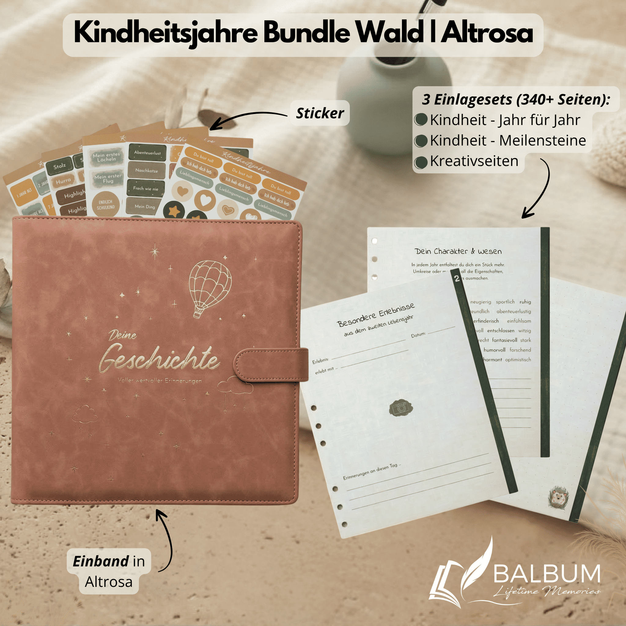 Kindheitsjahre Bundle – Wald | Einband Altrosa