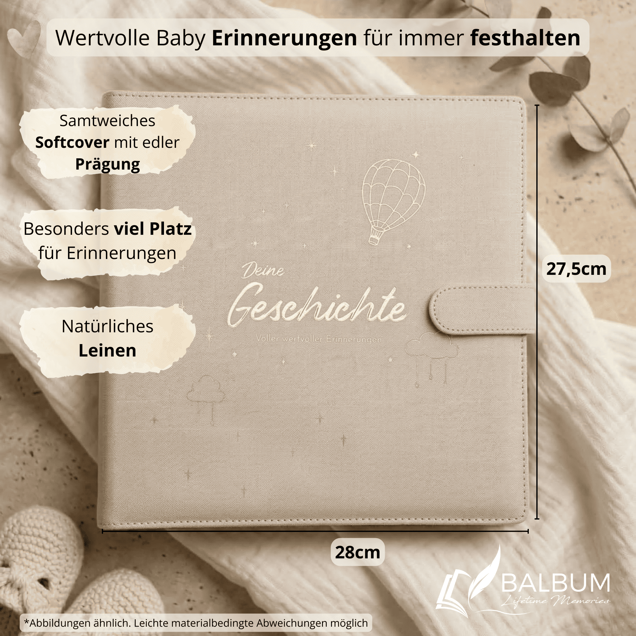 Ringbinder Beige - Leinen inkl. Geschenkbox