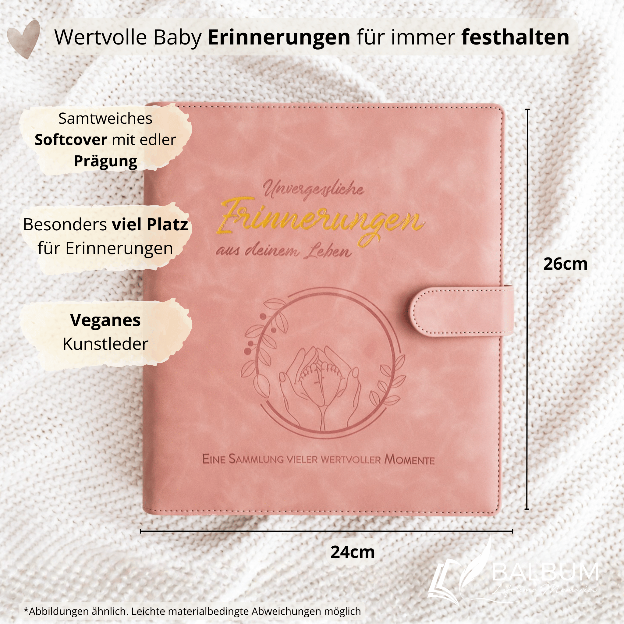Ringbinder Altrosa – Veganes Softleder inkl. Geschenkbox (Erste Edition)