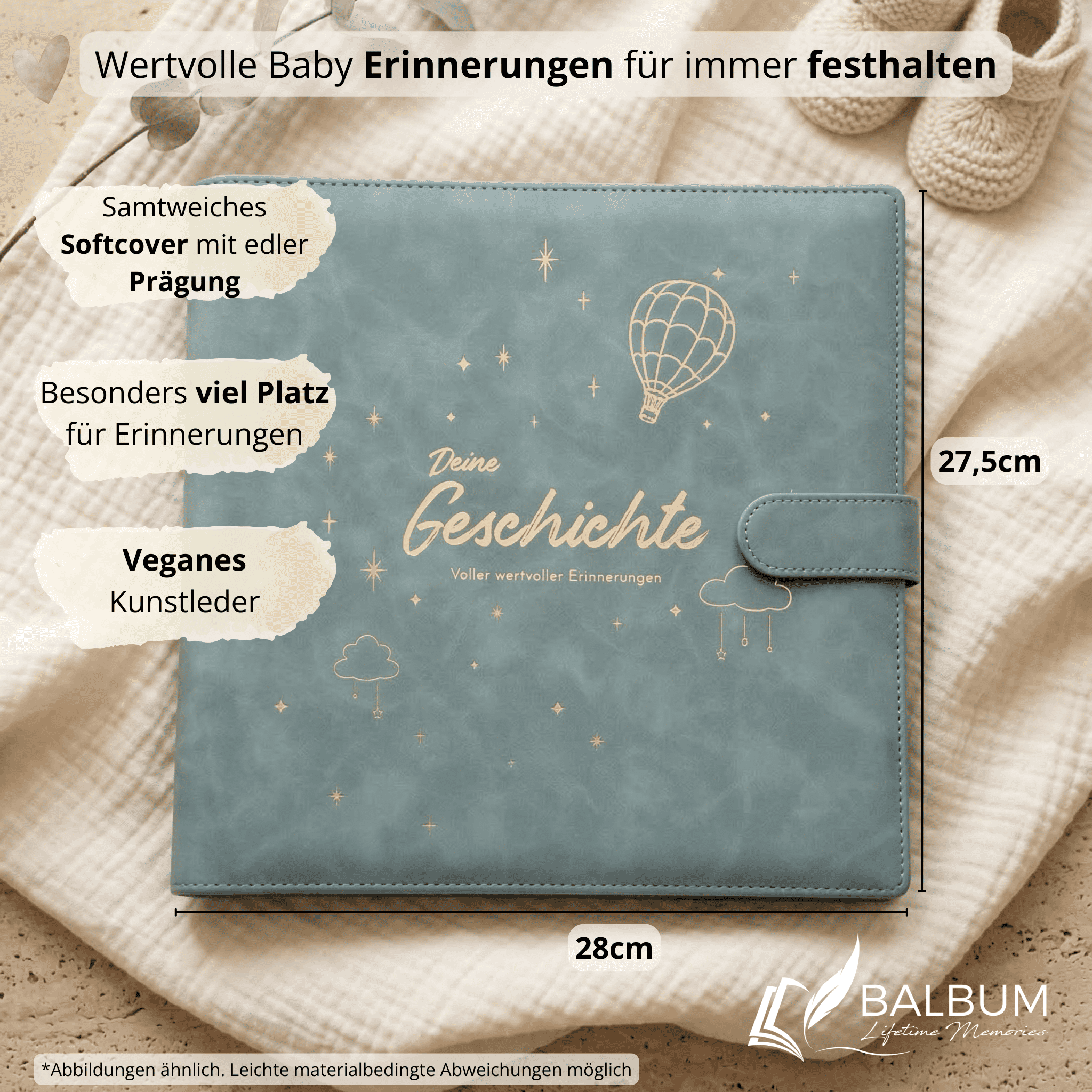 Ringbinder Hellblau – Veganes Softleder inkl. Geschenkbox