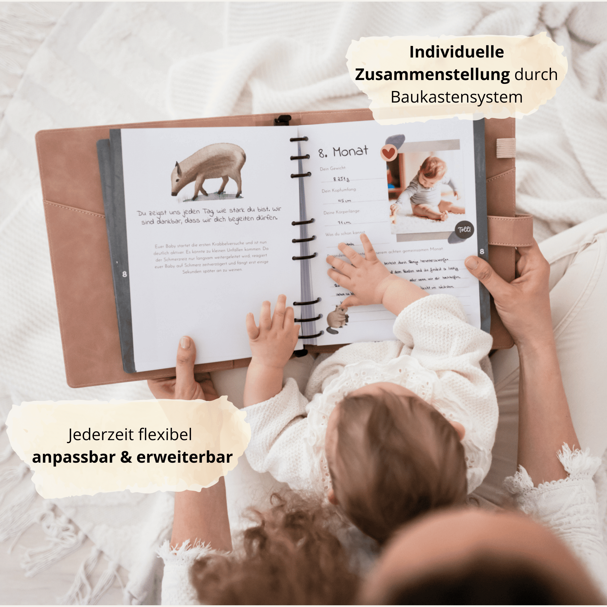 Ringbinder Beige - Leinen inkl. Geschenkbox