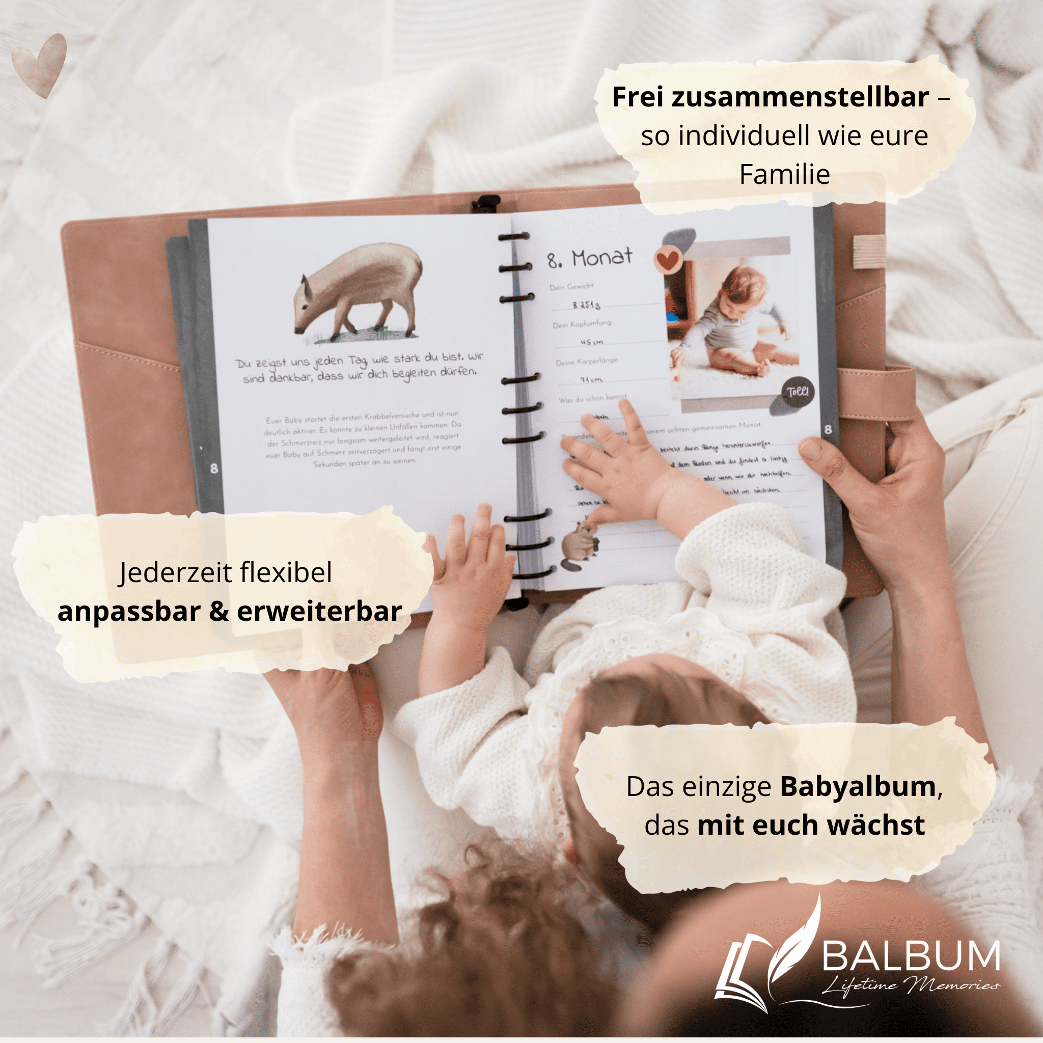 Babyalbum Bundle – Schwangerschaft & erstes Jahr – Wald | Einband Altrosa