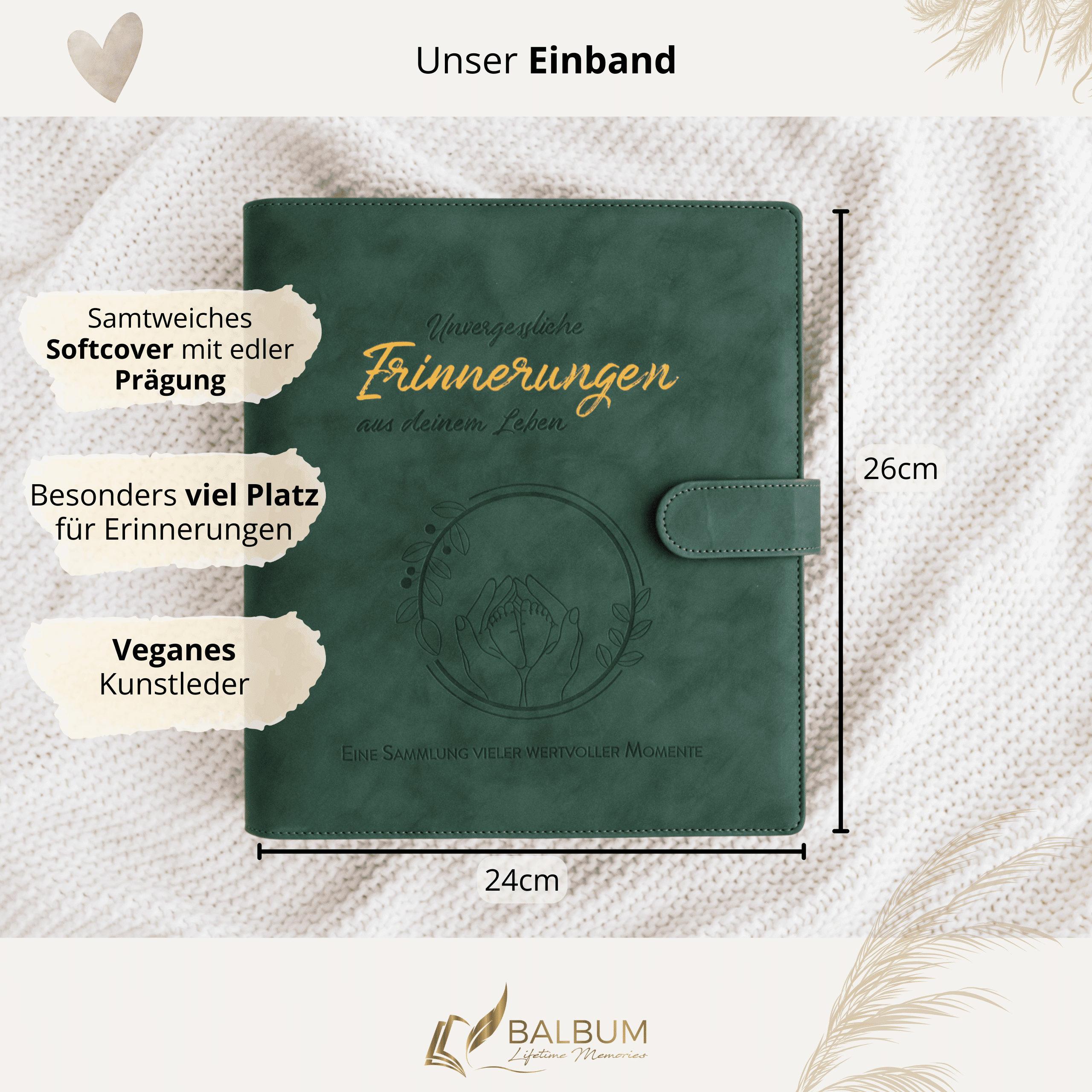 Babyalbum Bundle – Schwangerschaft & erstes Jahr – Wald | Einband Dunkelgrün