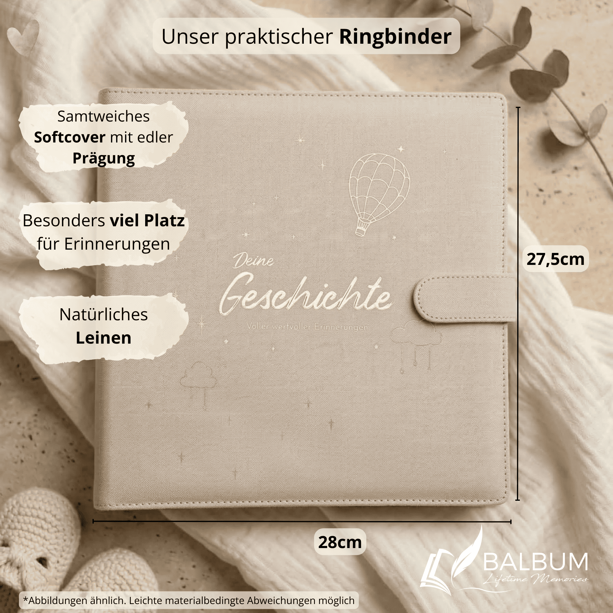 Babyalbum Bundle – Schwangerschaft & erstes Jahr – Natur | Einband Beige