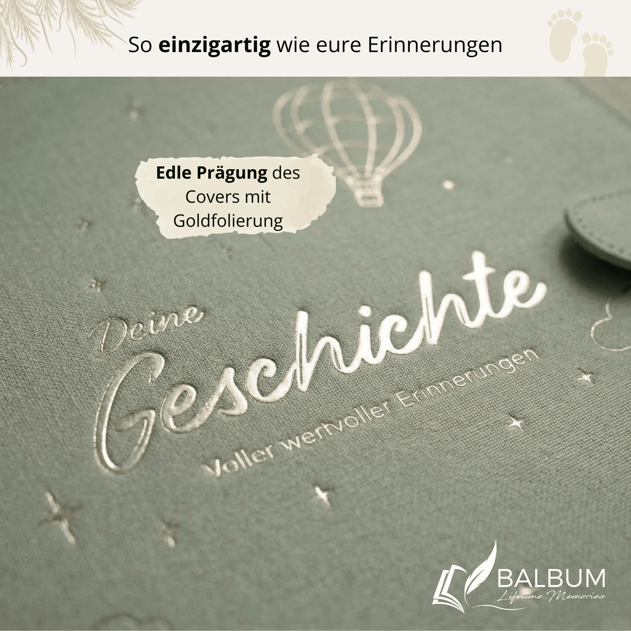 Ringbinder Salbeigrün - Leinen inkl. Geschenkbox