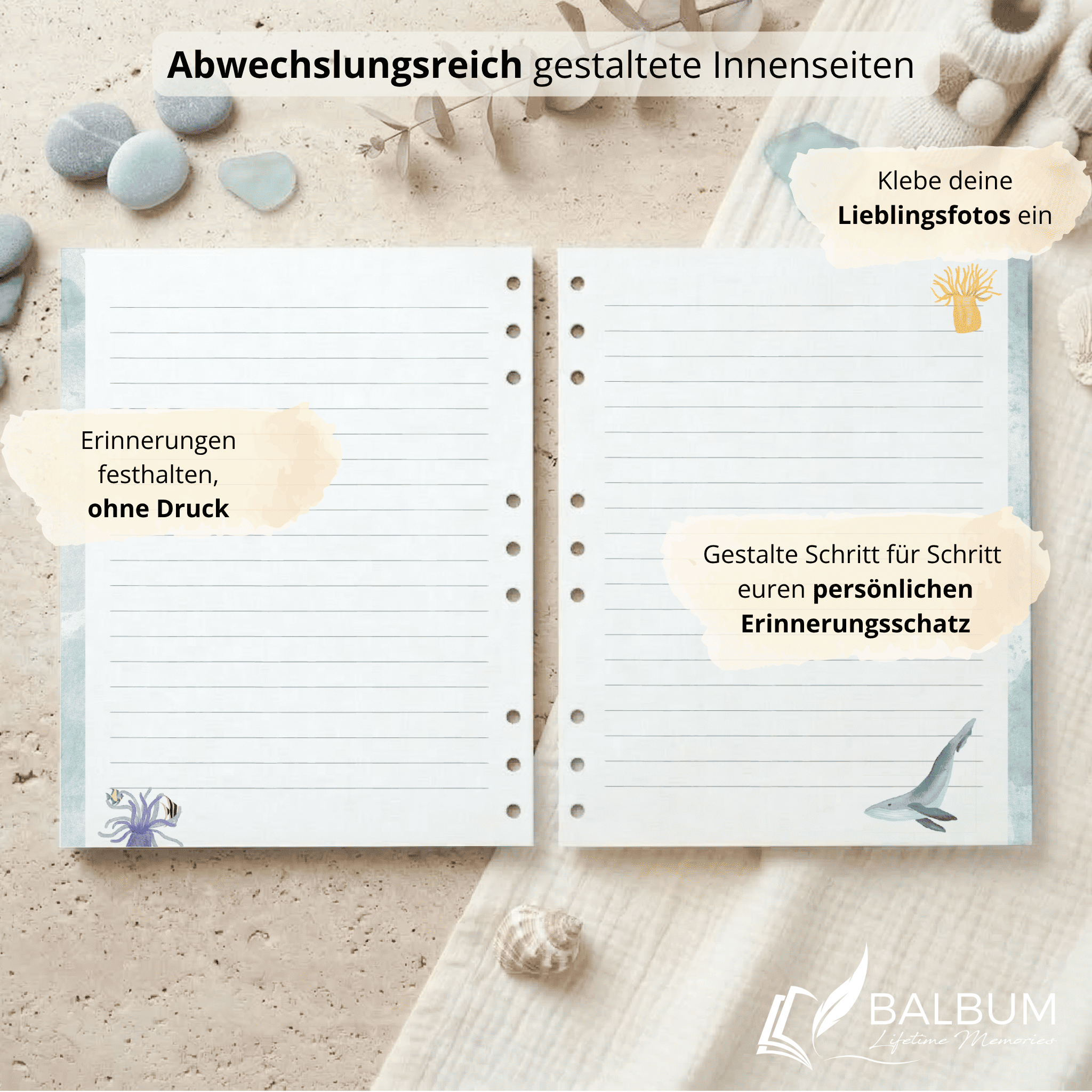 Kreativseiten – Freiraum für Erinnerungen (Meer)