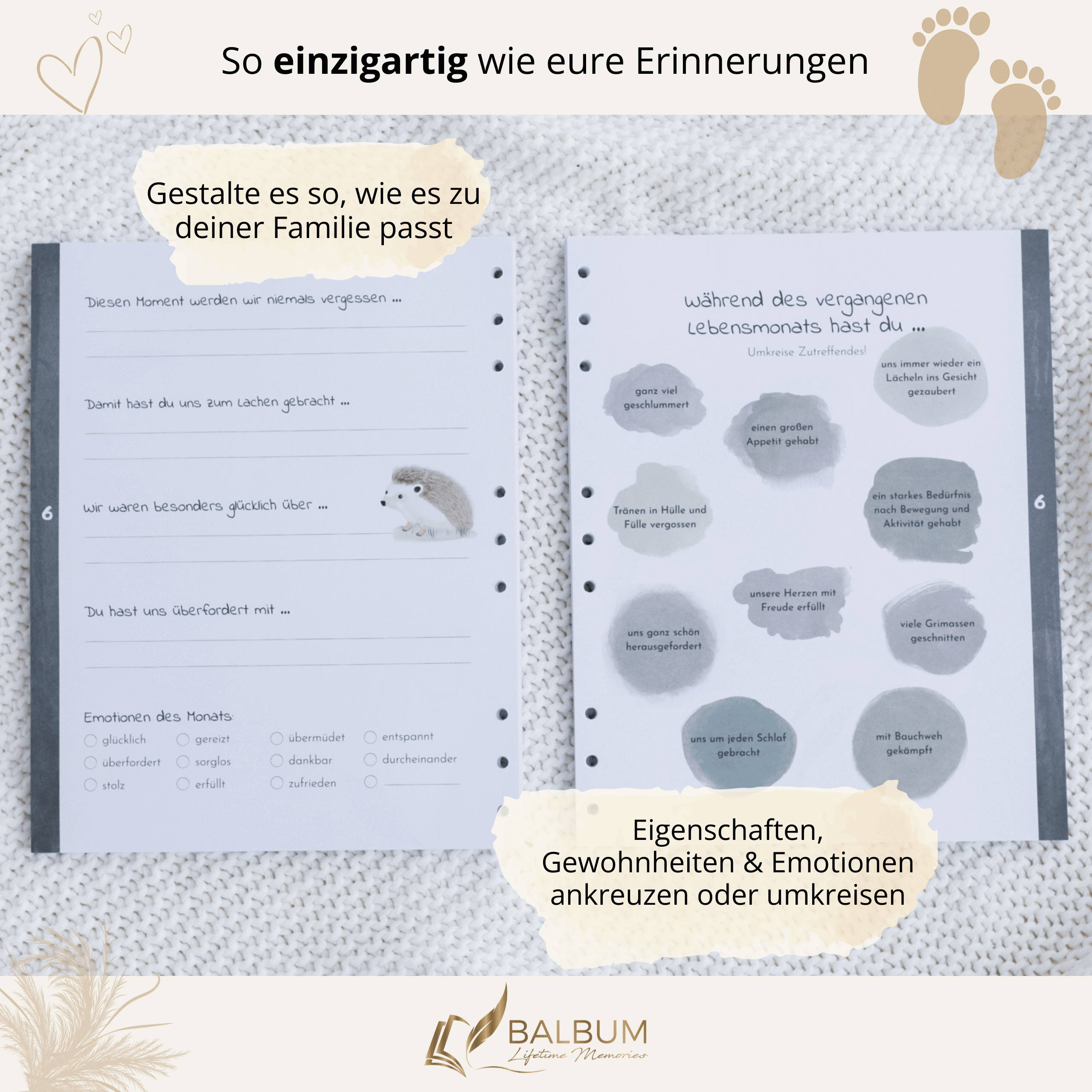 Babyalbum Bundle – Schwangerschaft & erstes Jahr – Wald | Einband Altrosa