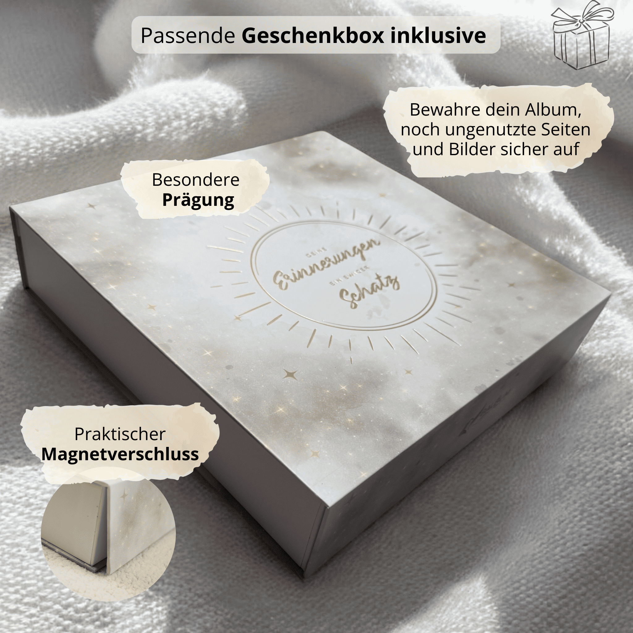 Ringbinder Salbeigrün - Leinen inkl. Geschenkbox