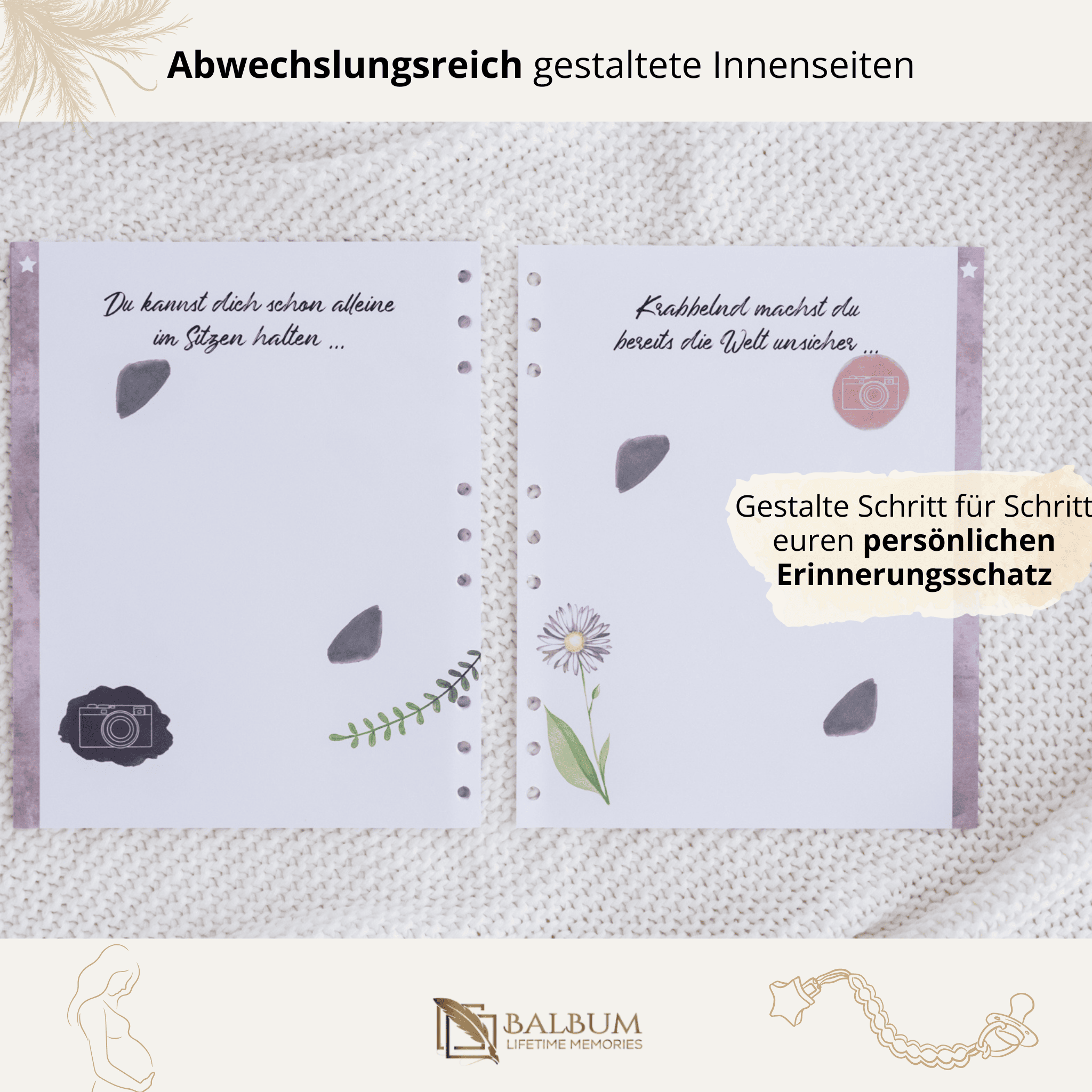 Meilensteine mit 34 Seiten (Blumen)